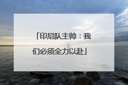 印尼队主帅：我们必须全力以赴